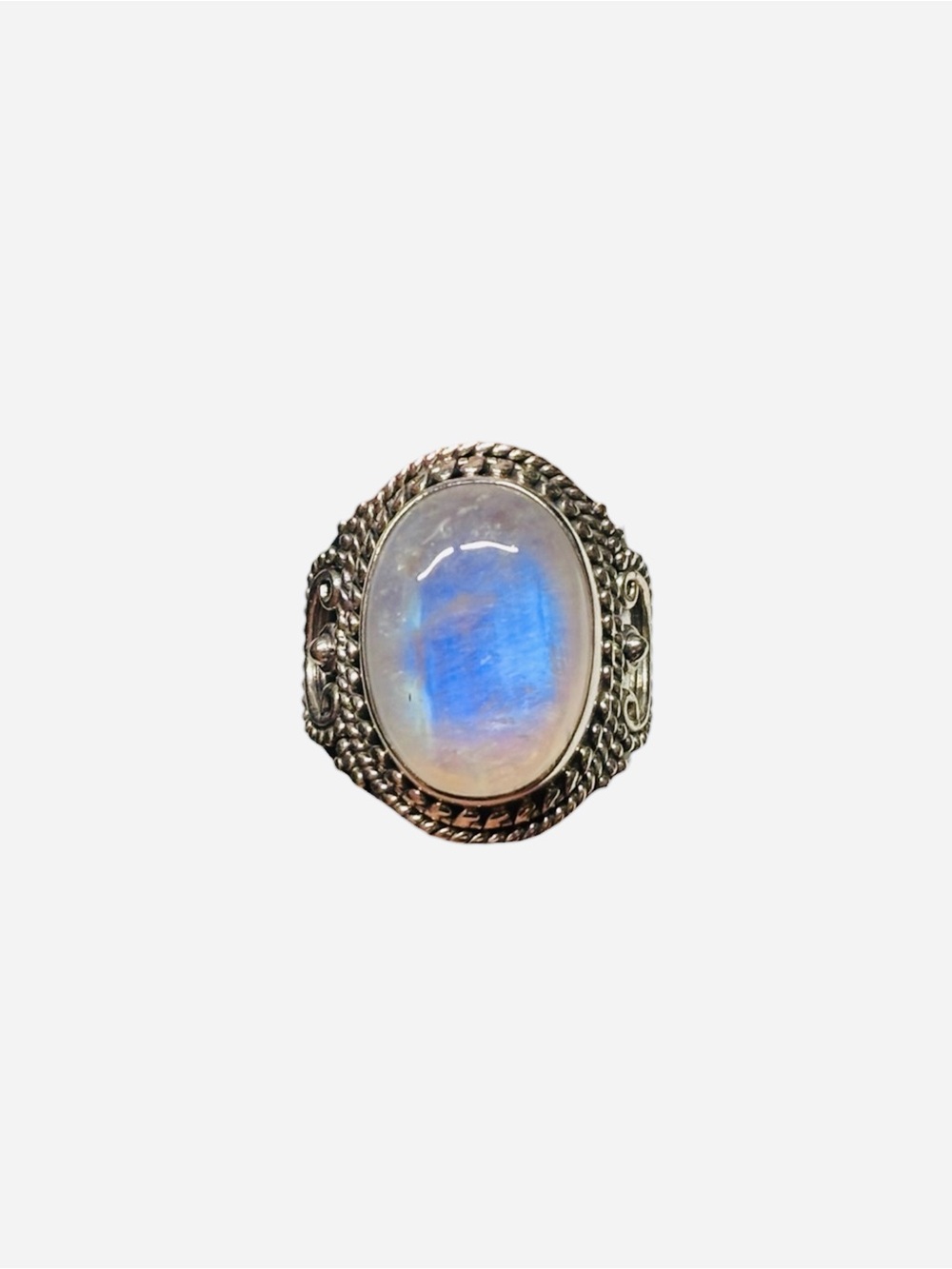 Sterling Silver Rainbow Moonstone Ring – Size 7